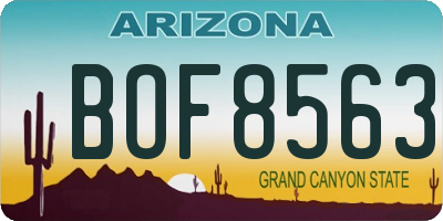 AZ license plate BOF8563
