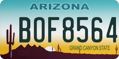 AZ license plate BOF8564