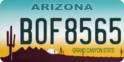 AZ license plate BOF8565