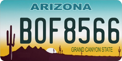 AZ license plate BOF8566