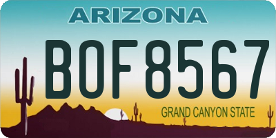 AZ license plate BOF8567