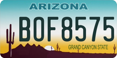 AZ license plate BOF8575