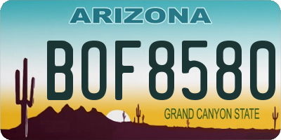 AZ license plate BOF8580