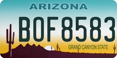 AZ license plate BOF8583