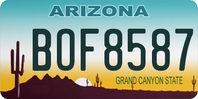 AZ license plate BOF8587