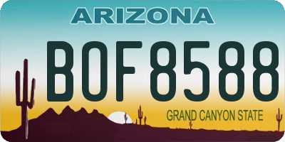 AZ license plate BOF8588