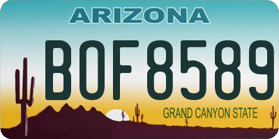 AZ license plate BOF8589
