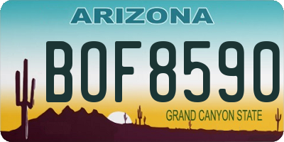 AZ license plate BOF8590