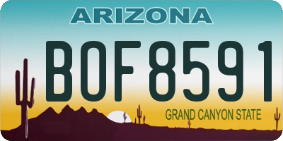 AZ license plate BOF8591