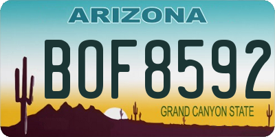 AZ license plate BOF8592