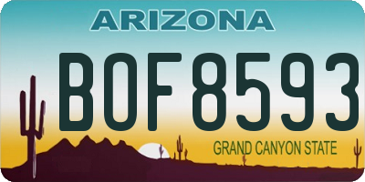 AZ license plate BOF8593