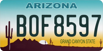 AZ license plate BOF8597
