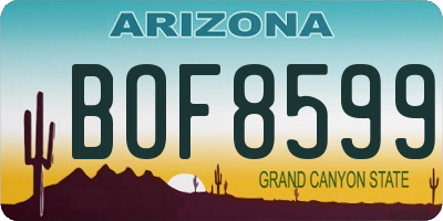 AZ license plate BOF8599
