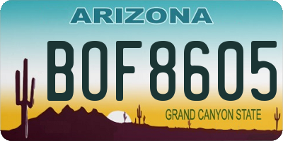AZ license plate BOF8605