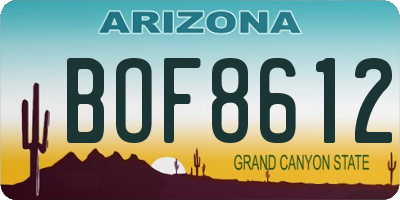 AZ license plate BOF8612