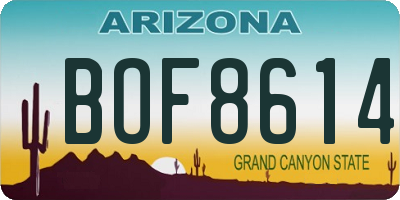 AZ license plate BOF8614