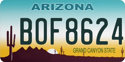 AZ license plate BOF8624