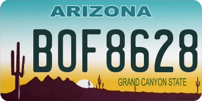 AZ license plate BOF8628