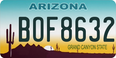 AZ license plate BOF8632