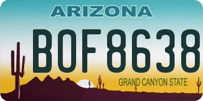 AZ license plate BOF8638