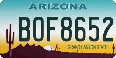 AZ license plate BOF8652