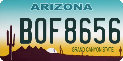 AZ license plate BOF8656