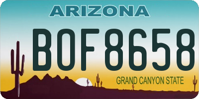 AZ license plate BOF8658