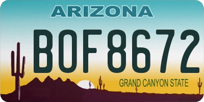 AZ license plate BOF8672