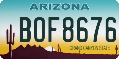 AZ license plate BOF8676