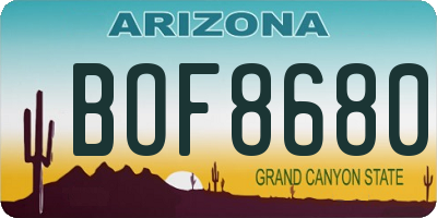 AZ license plate BOF8680