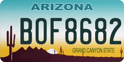 AZ license plate BOF8682