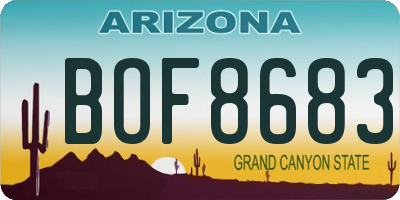 AZ license plate BOF8683