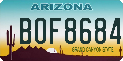 AZ license plate BOF8684