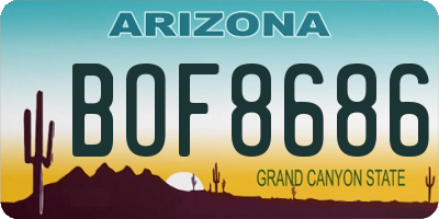 AZ license plate BOF8686