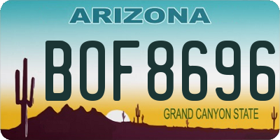 AZ license plate BOF8696