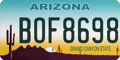 AZ license plate BOF8698