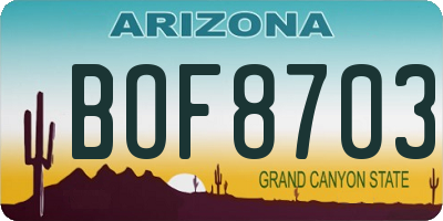 AZ license plate BOF8703