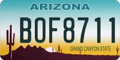 AZ license plate BOF8711