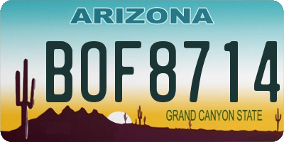AZ license plate BOF8714