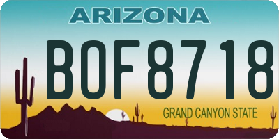AZ license plate BOF8718
