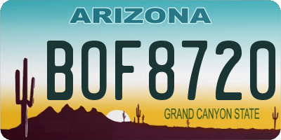 AZ license plate BOF8720