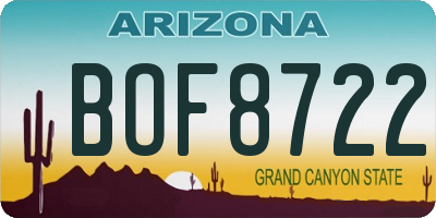 AZ license plate BOF8722