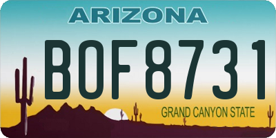 AZ license plate BOF8731