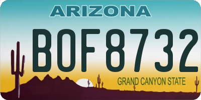 AZ license plate BOF8732