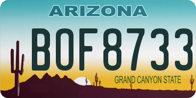 AZ license plate BOF8733