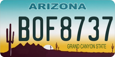 AZ license plate BOF8737