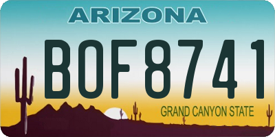 AZ license plate BOF8741