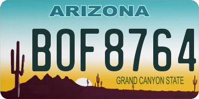 AZ license plate BOF8764