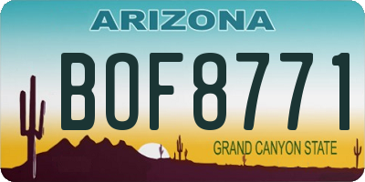 AZ license plate BOF8771