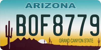 AZ license plate BOF8779